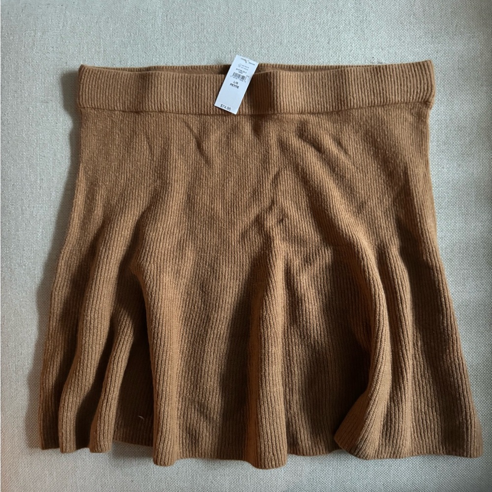 GAP Camel Ribbed Mini Skirt